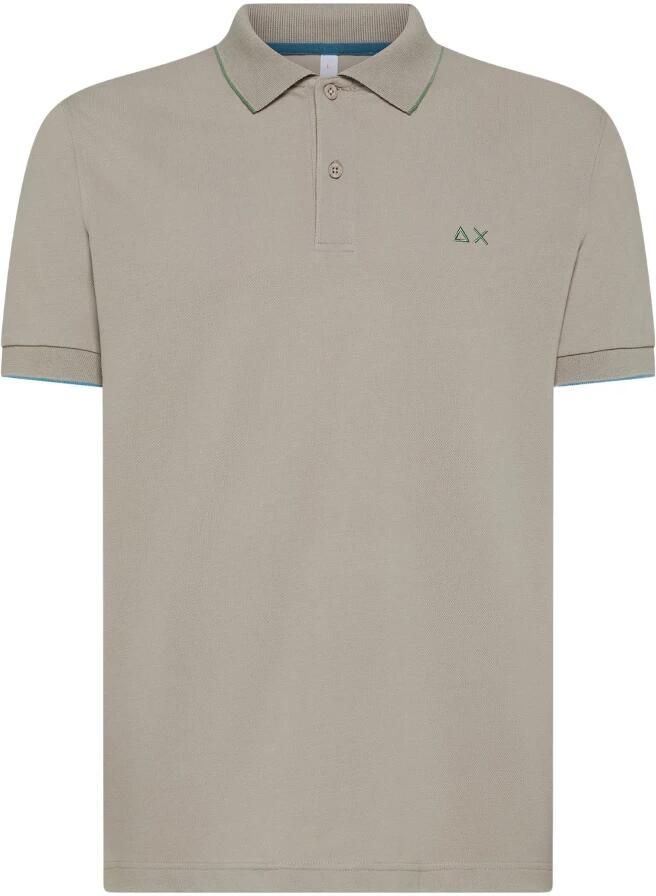 Sun68 Polo met korte mouwen en kraagdetail Gray Heren - Foto 2