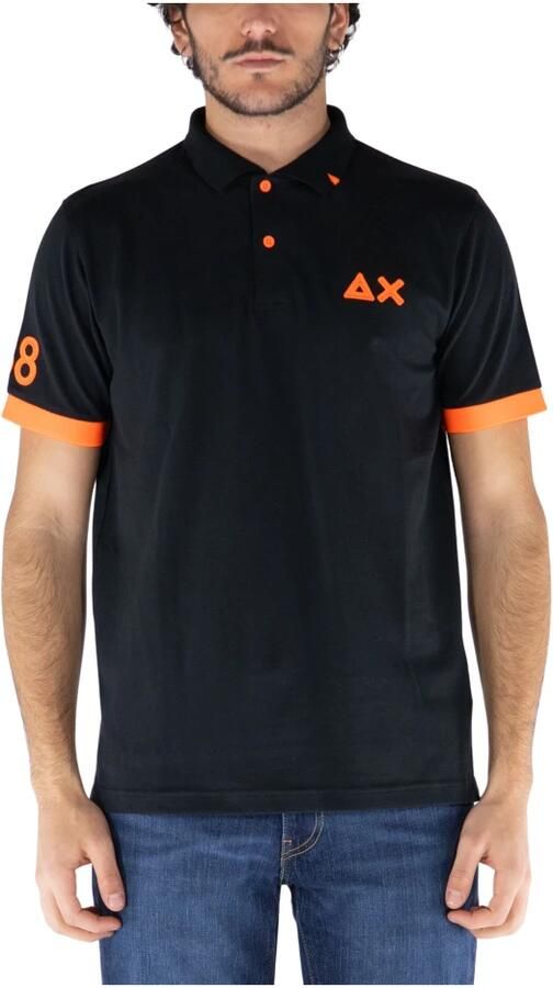 Sun68 Zwarte Polo Logo T-shirts en Polos Black Heren - Foto 4