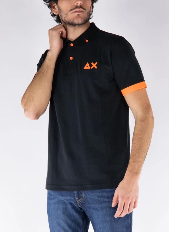 Sun68 Zwarte Polo Logo T-shirts en Polos Black Heren - Foto 3