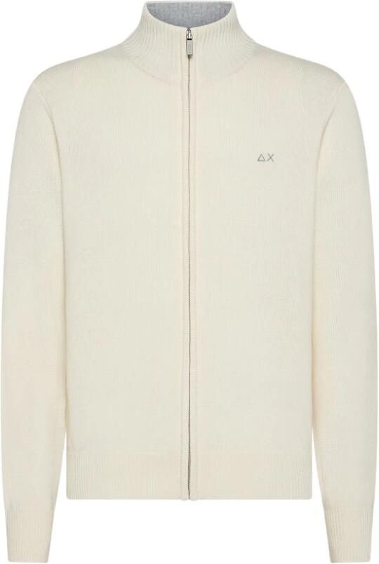 Sun68 Solid Warm Full Zip Sweater Beige Heren