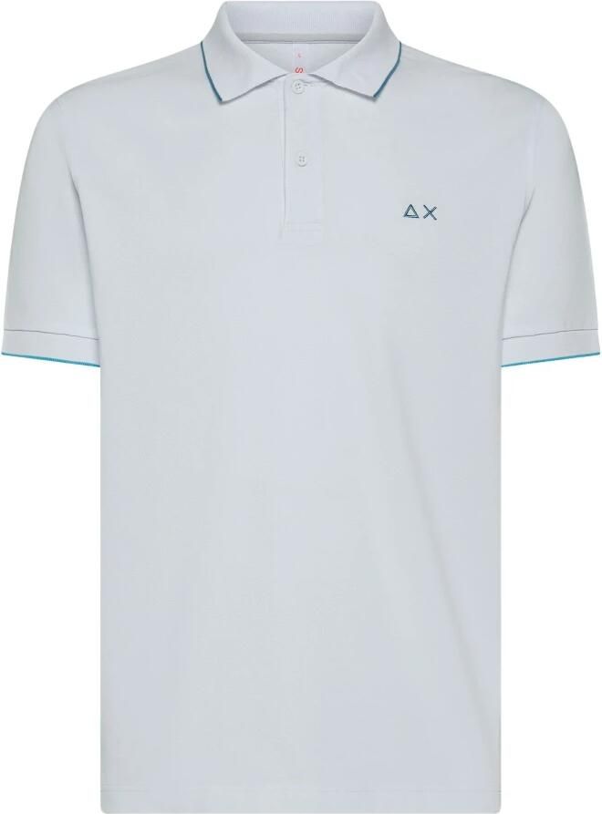 Sun68 Witte Polo met Kraagdetail White Heren