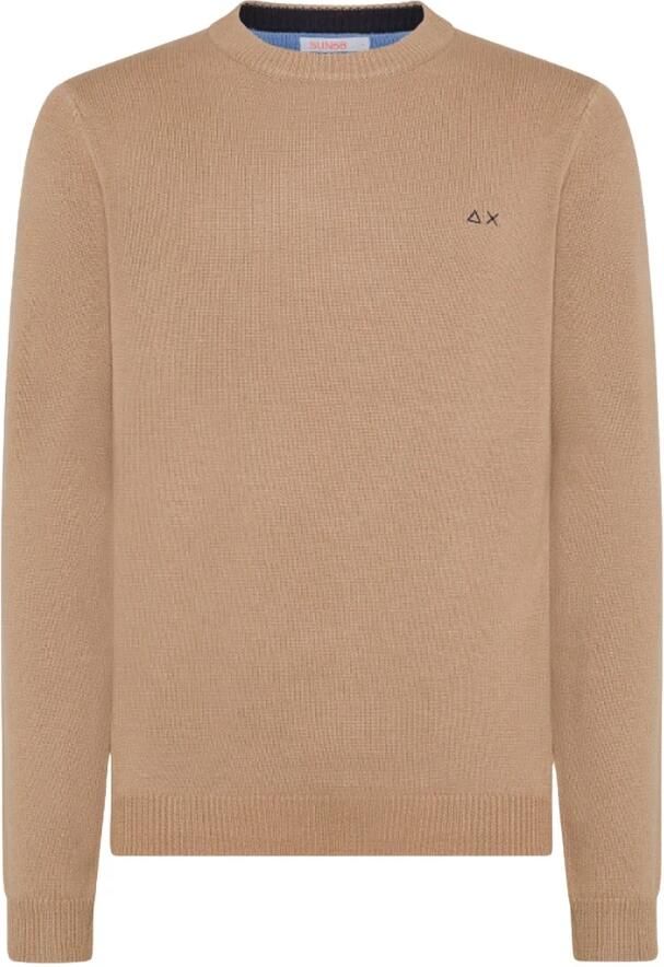 Sun68 Heren Beige Trui Ronde Effen Kleur Beige Heren