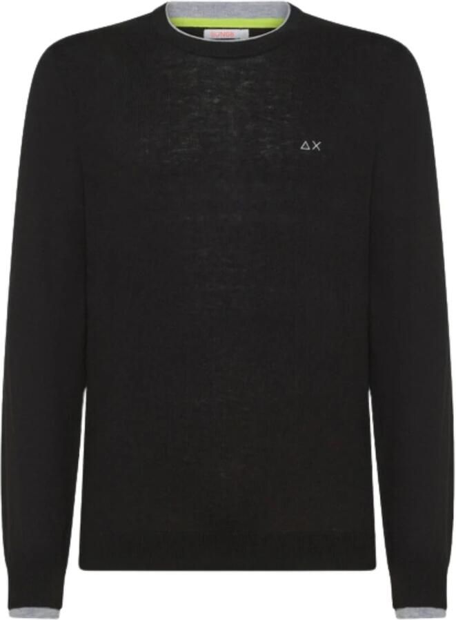 Sun68 Zwarte Wol-Katoen Trui K44125 Gray Heren