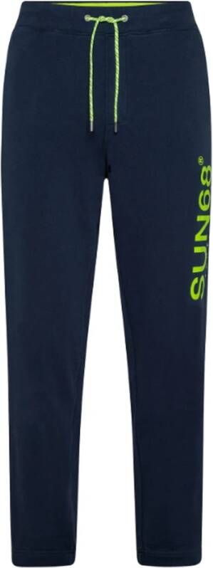 Sun68 Heren Lange Fluo Cott Broek Blue Heren