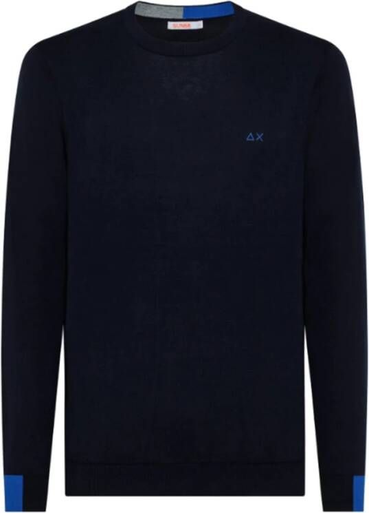 Sun68 Navy Blauwe Sweatshirt voor Heren Blue Heren