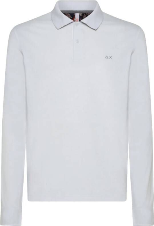 Sun68 Navy Polo Shirt White Heren