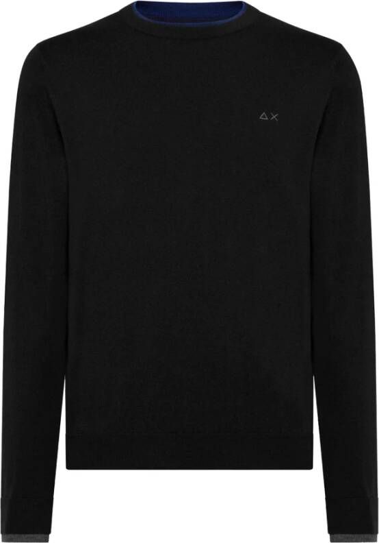 Sun68 Stijlvolle Upgrade: Zwarte Katoenen Sweatshirt Black Heren