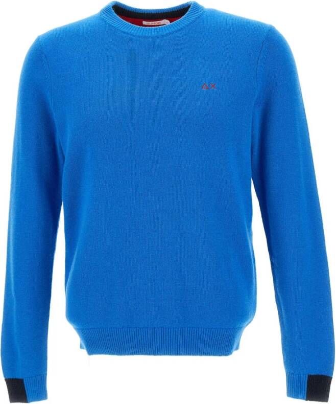 Sun68 Ronde Hals Gebreide Kleding Blue Heren