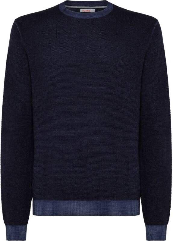 Sun68 Truien met ronde hals Blauw Heren