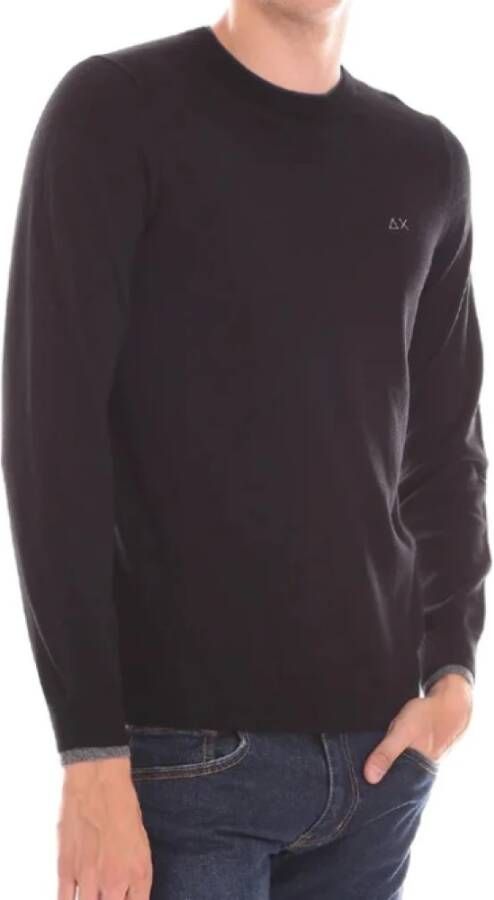 Sun68 Stijlvolle Upgrade: Zwarte Katoenen Sweatshirt Black Heren