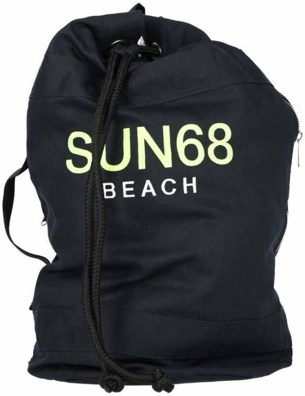Sun68 X32135 zaino a secchiello con logo stampato Blue Navy Blauw Unisex