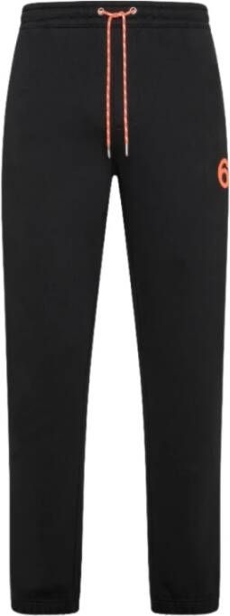 Sun68 Zwarte katoenen broek met elastische tailleband en ritssluiting Black Heren