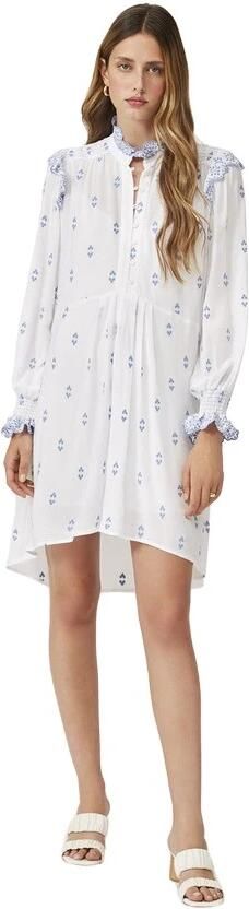 Suncoo Blauw Afgezette Witte Jurk White Dames - Foto 2