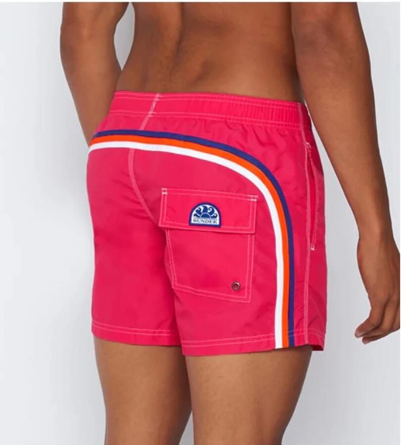 Sundek Rode Zee Zwemshorts Elastische Taille Red Heren