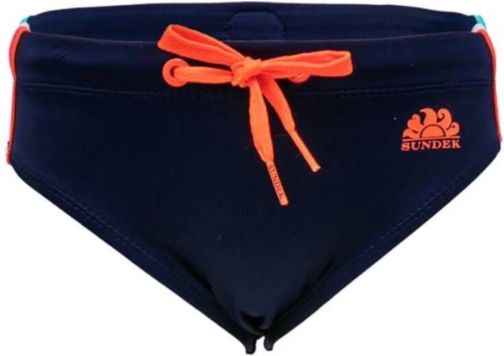 Sundek Blauw Zee Nylon Trekkoord Taille Kostuum Blue Heren