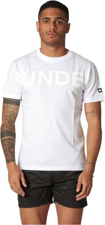 Sundek T-shirt Con-logo Wit Heren