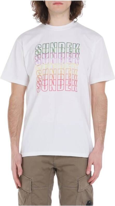 Sundek T-shirt met afdrukken Wit Heren