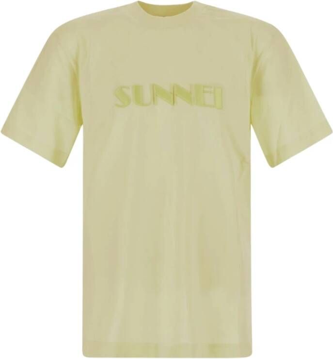 Sunnei Borduurlogo T-shirt Yellow Heren