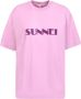 Sunnei Paarse katoenen T-shirt met geborduurd logo Purple Dames - Thumbnail 1