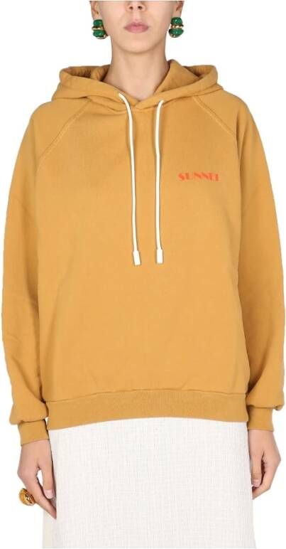 Sunnei Sweatshirt met mini -logo Oranje Heren