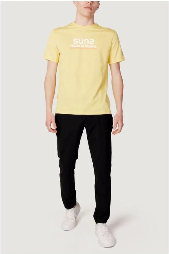 Suns Gele Katoenen Heren T-Shirt Lente Zomer Collectie Yellow Heren - Foto 3