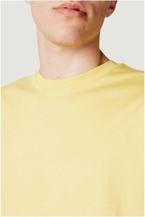 Sunspel Gele effen ronde hals T-shirt voor heren Yellow Heren
