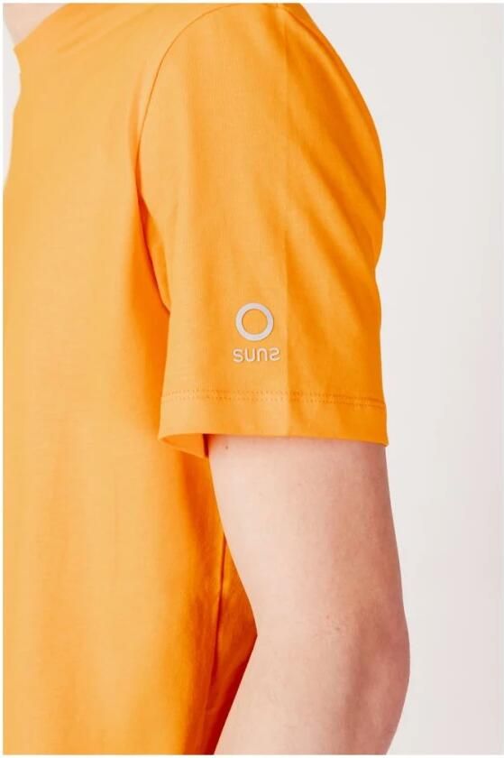 Suns Katoenen Heren T-shirt Lente Zomer Collectie Orange Heren