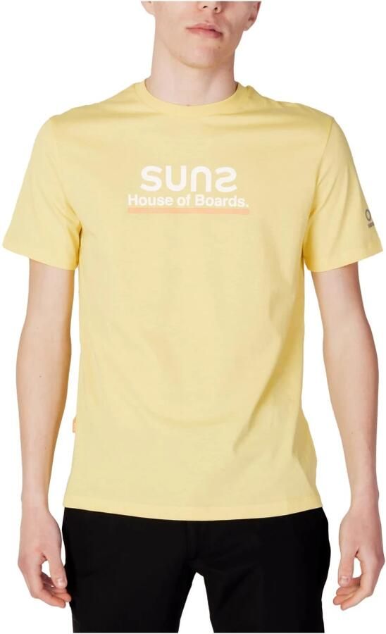 Suns Gele Katoenen Heren T-Shirt Lente Zomer Collectie Yellow Heren