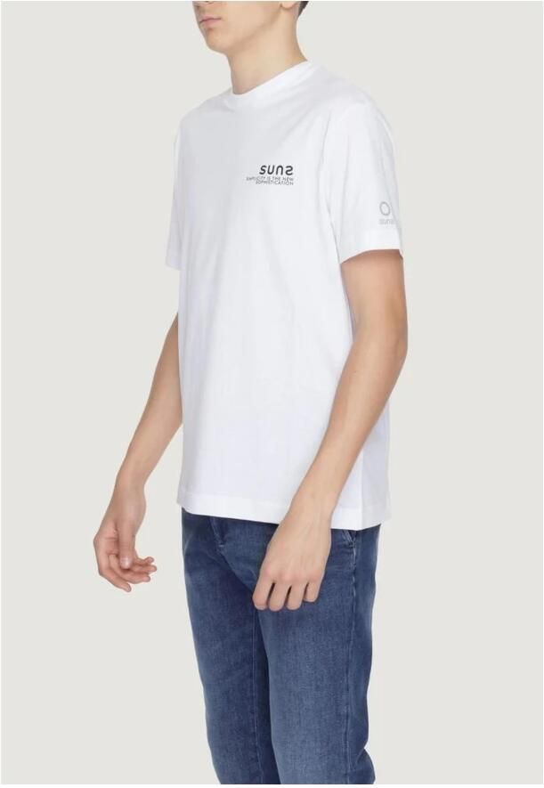 Suns Witte Katoenen T-Shirt Collectie voor Mannen White Heren