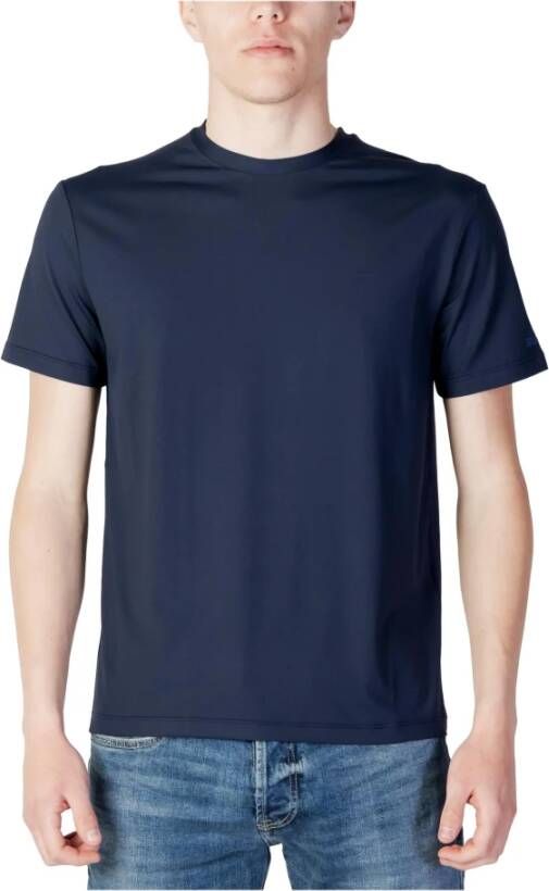 Sunspel Blauw effen ronde hals T-shirt voor heren Blauw Heren