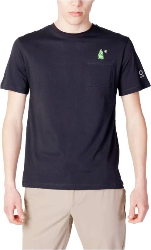 Sunspel Blauwe Print Heren T-shirt Blauw Heren