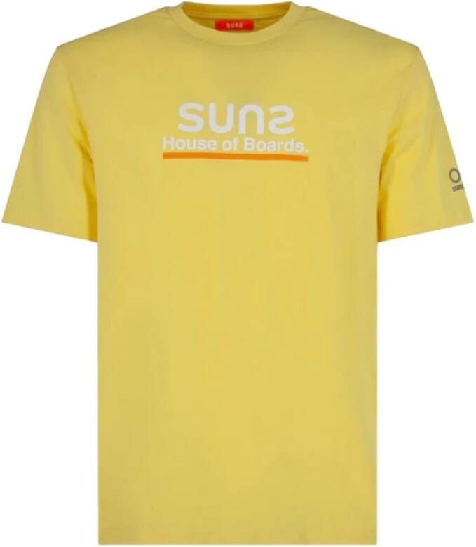 Sunspel Gele Fluo Katoenen T-shirt Geel Heren