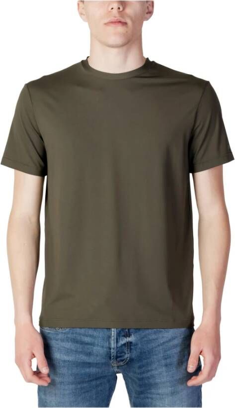 Sunspel Groene Heren T-shirt met Ronde Hals Green Heren