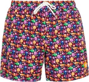 Sunspel Happy Fish Navy Shorts Blauw Heren