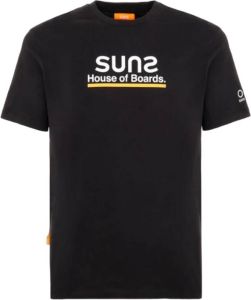 Sunspel Katoenen T-shirt Zwart Heren