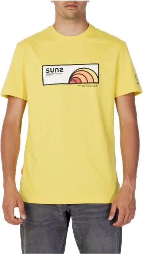 Sunspel Suns Men's T-shirt Geel Heren