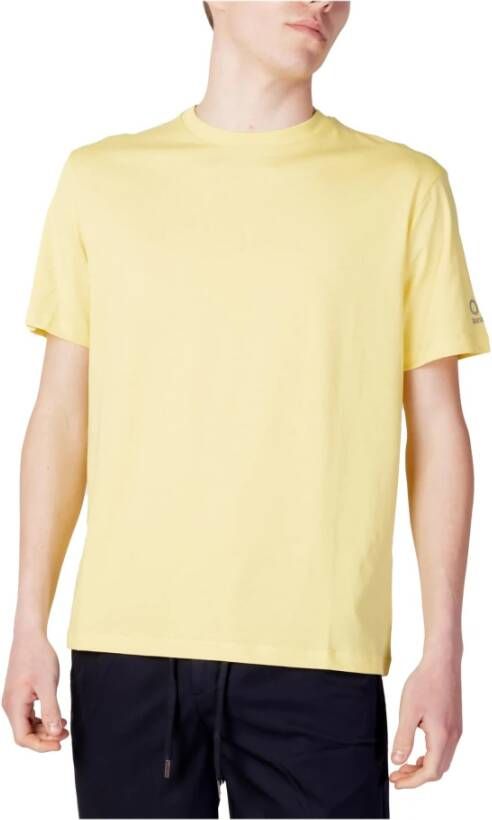 Sunspel Gele effen ronde hals T-shirt voor heren Yellow Heren