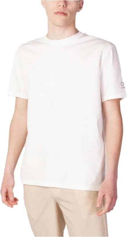 Sunspel Witte Katoenen Korte Mouw T-shirt White Heren