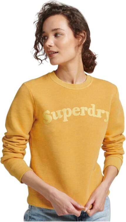 Superdry Dames sweatshirt Cooper Classic 70s Geel Dames
