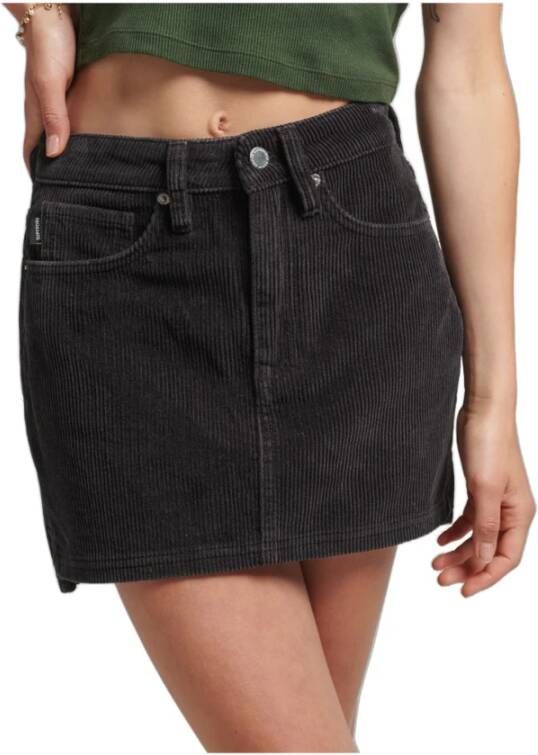 Superdry Fluwelen minirok voor dames Black Dames