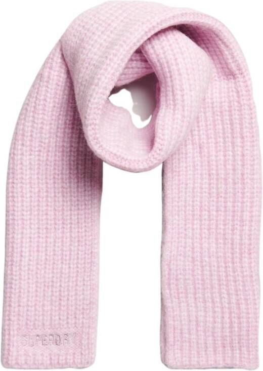 Superdry geribbelde sjaal Essential Roze Dames