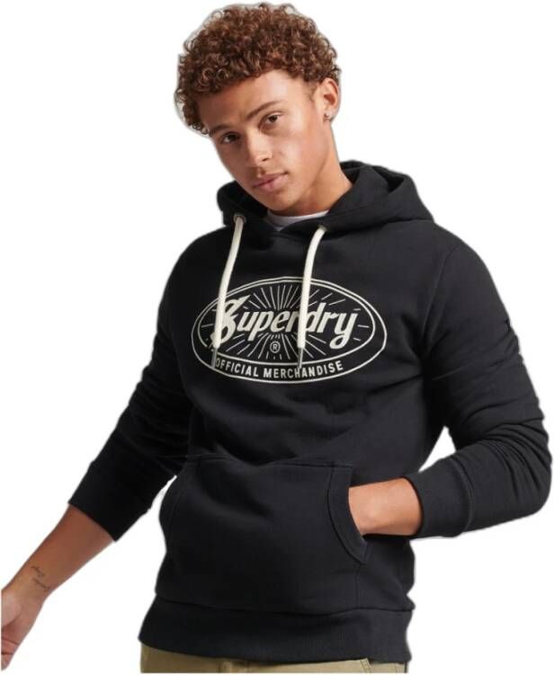 Superdry Hooded sweatshirts avec logo éclair Vintage Zwart Heren