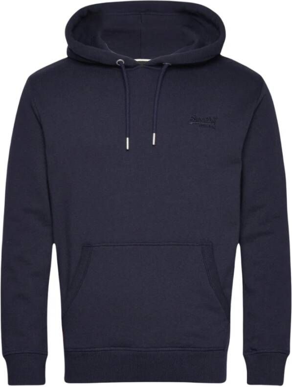 Superdry hoodie Essential logo met logo navy marl