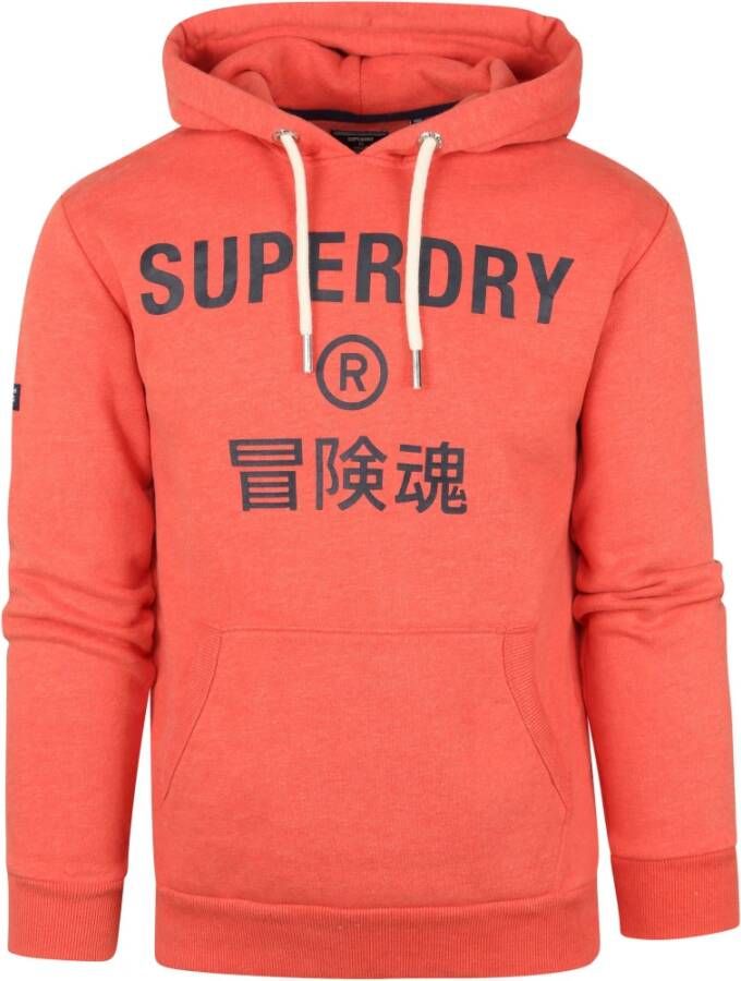 Superdry hoodie logo oranje rood Oranje Heren
