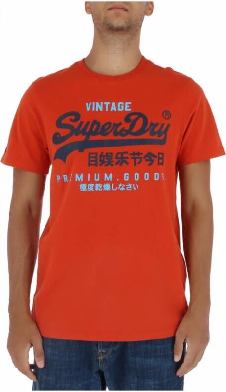 Superdry Oranje T-shirt voor Heren Orange Heren