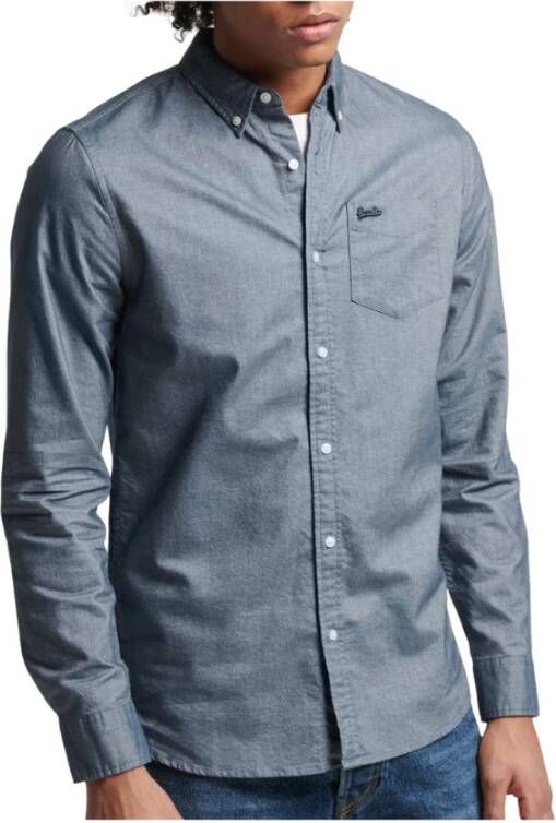 Superdry Overhemd Oxford Vintage Blauw Heren