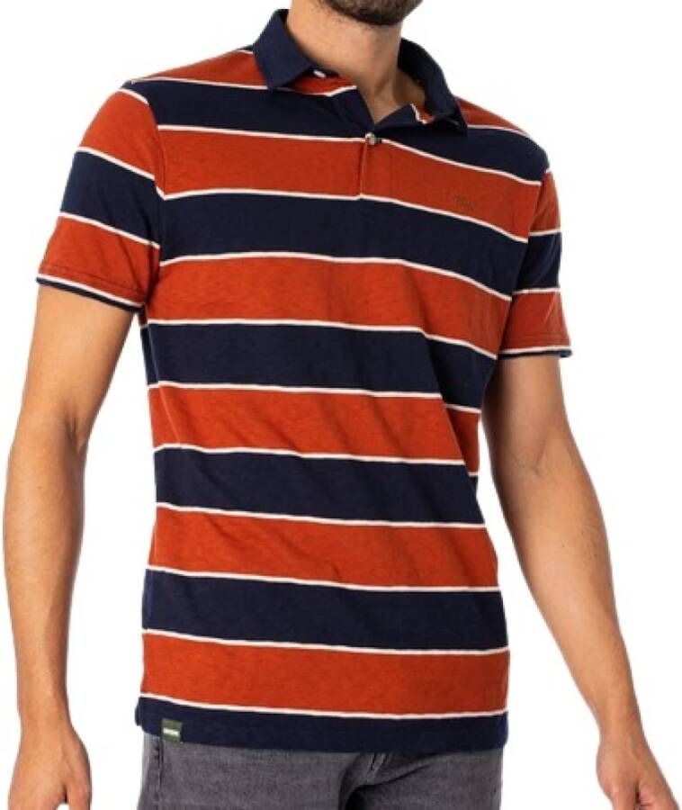 Superdry Vintage Gestreepte Katoenen Polo Blauw Heren