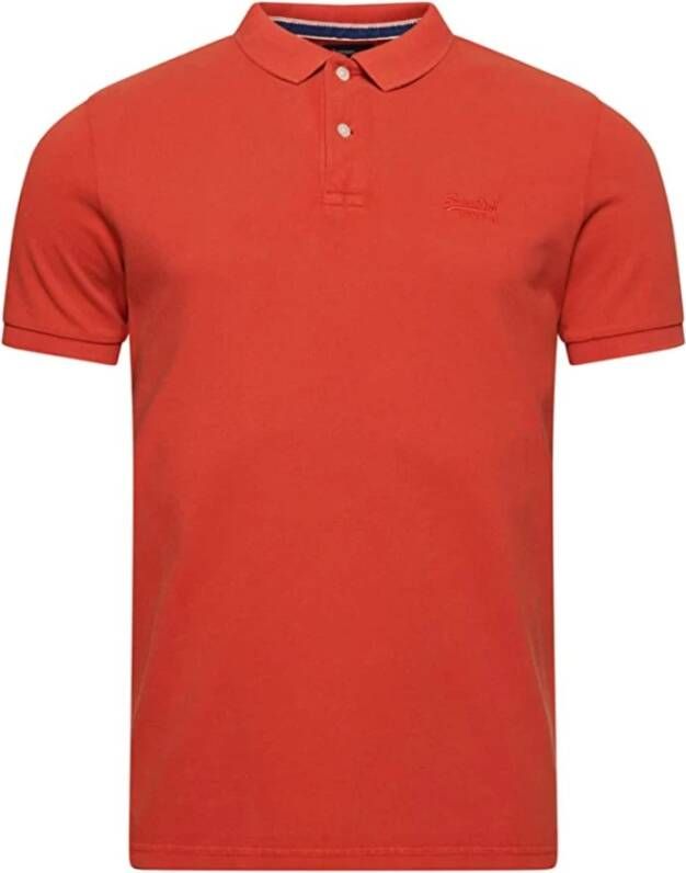 Superdry Poloshirt met logostitching model 'VINT DESTROY'