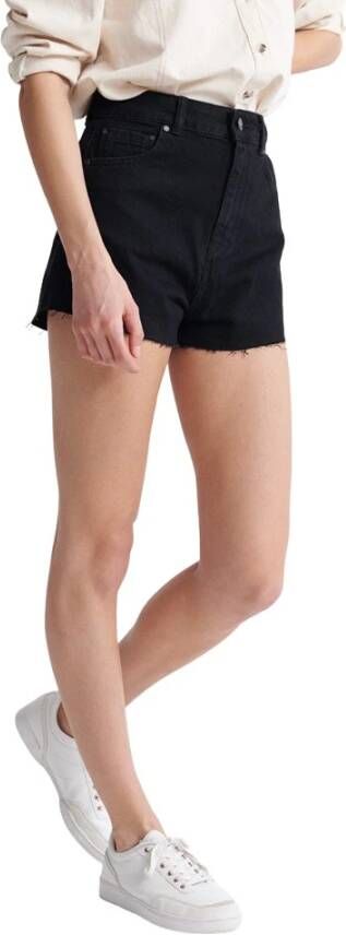 Superdry Ruby Cut-Out Shorts voor vrouwen Zwart Dames