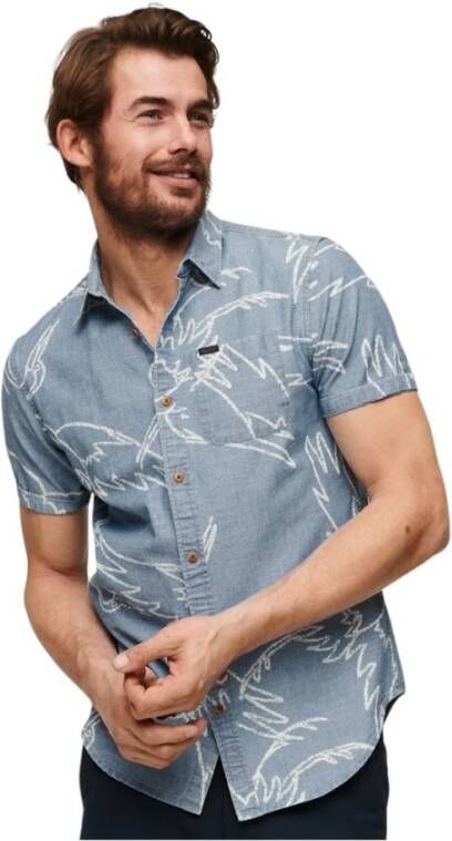 Superdry Shirt met korte mouwen Vintage Loom Blauw Heren